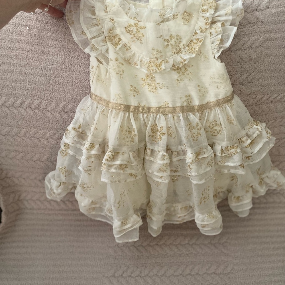 Janie and Jack Cream and Gold Dress